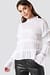 Pleated High Neck Frill Blouse