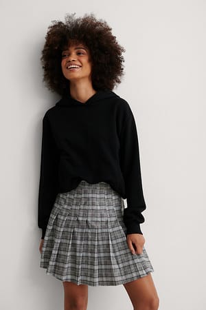 Pleated Light Check Mini Skirt Checkered | NA-KD