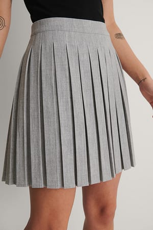 Pleated Mini Skirt Grey | NA-KD
