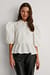 Pointy Collar Puff Sleeve Top