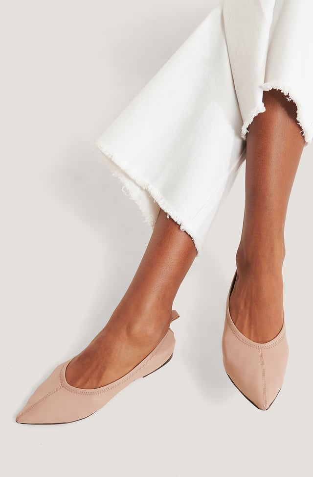 Pointy Leather Ballerinas Dusty Pink