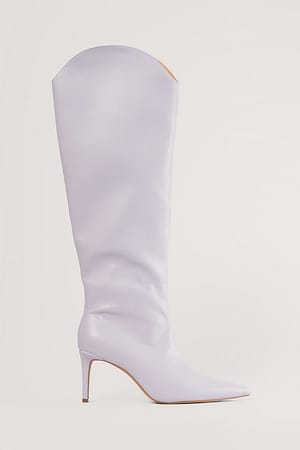 Lilac Pointy Shaft Boots