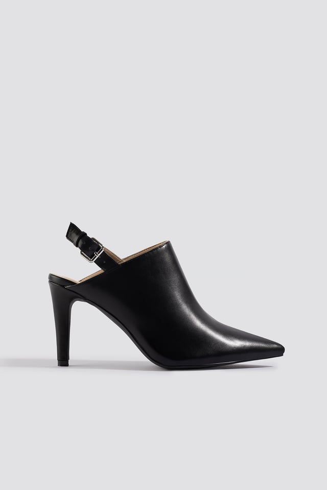 Pointy Slingback Pumps Black