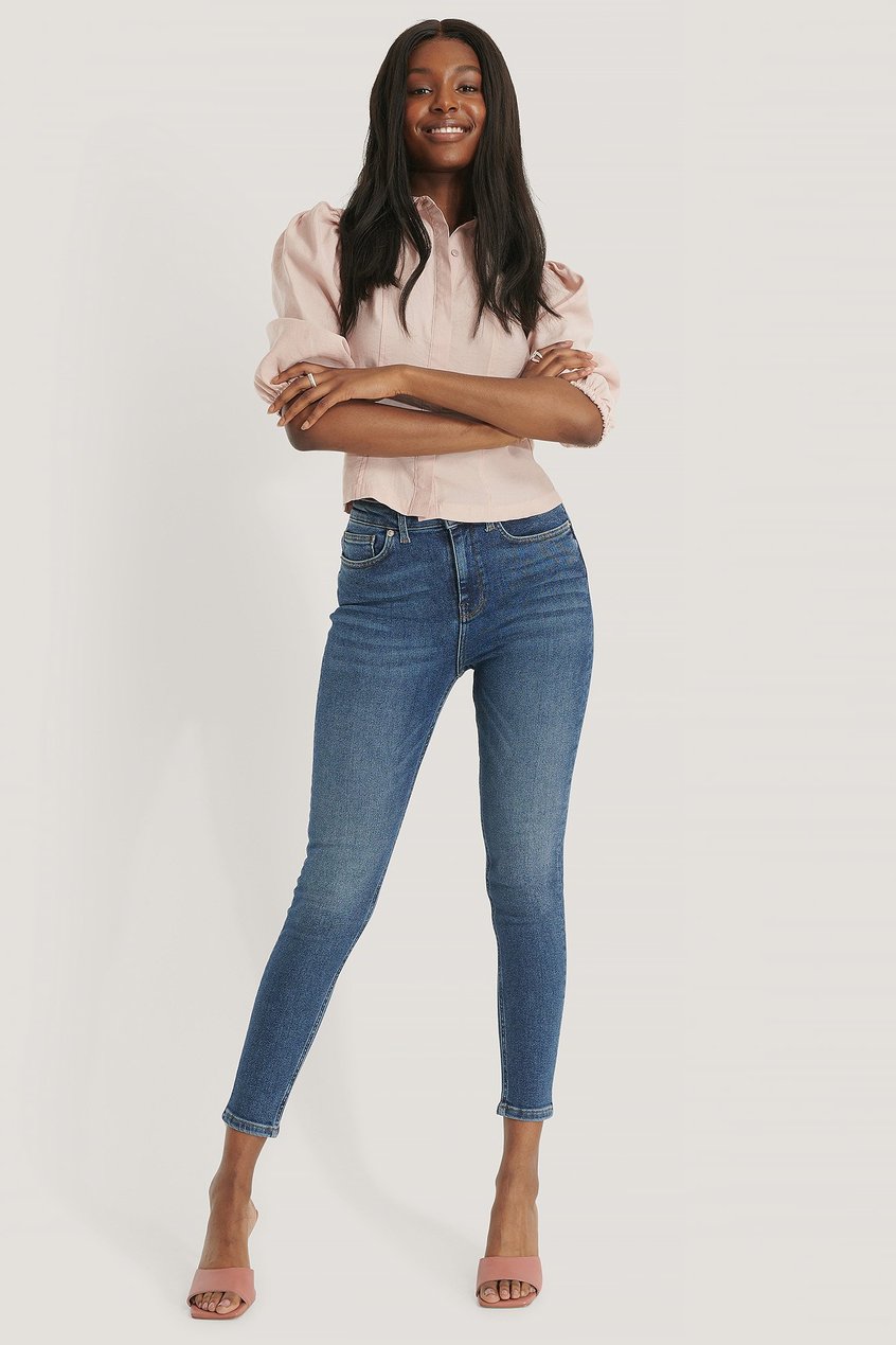 Jeans High Waisted Jeans | Hochgeschnittene Powerstretch Skinny Jeans - KE37958
