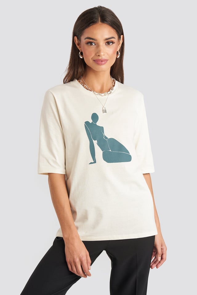 Printed Body Tee White