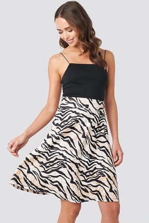 Zebra NA-KD Printed Jersey Skirt