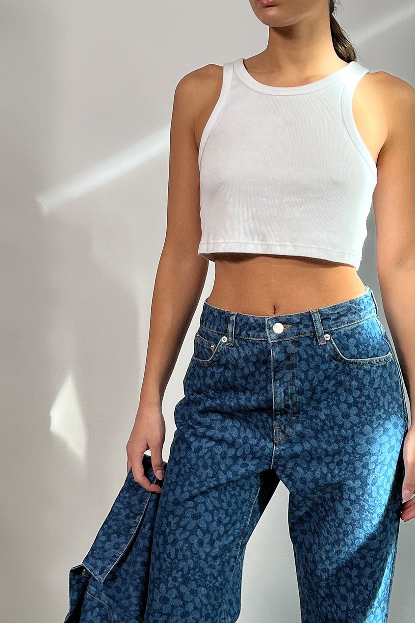 Jeans High Waisted Jeans | Lässige, lange Jeans mit Aufdruck - KU45499