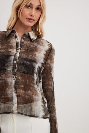 Abstract Art Printed Structured Shirt