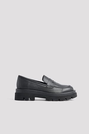 Black Profile Chunky Loafers