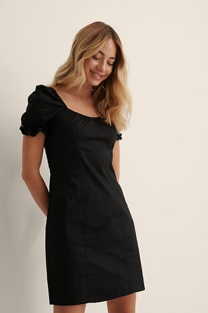 Black Organische mini-jurk