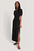 Puff Sleeve Belted Maxi Dress