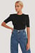 Puff Sleeve Cropped Ribbed Top