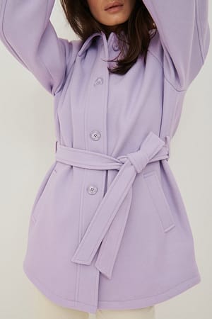 Light Purple Puff Sleeve Jacket