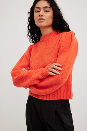 Tigerlily Puff Sleeve Knitted Sweater