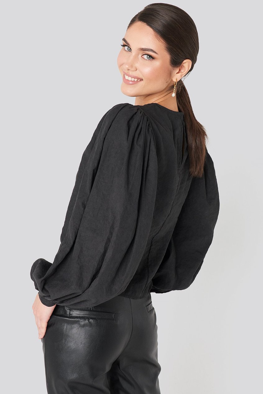 Chemises | Blouses Blouses à manches ballon | Puff Sleeve Round Neck Top - YI05676