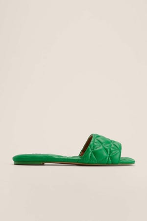Emerald Green Quilted Slippers