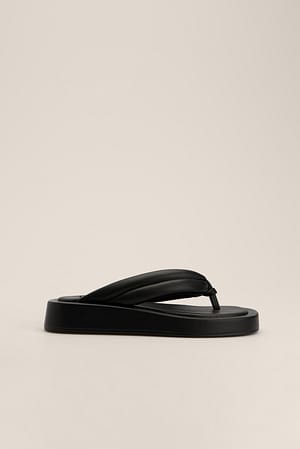 Black Gequilte sandalen