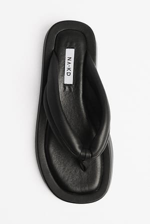 Black Kviltede sandaler