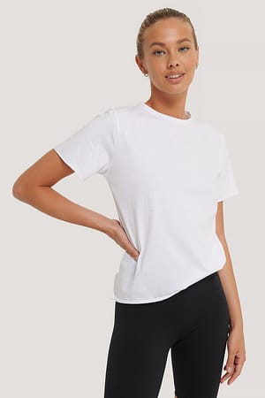 White Camiseta orgánica con bordes en bruto