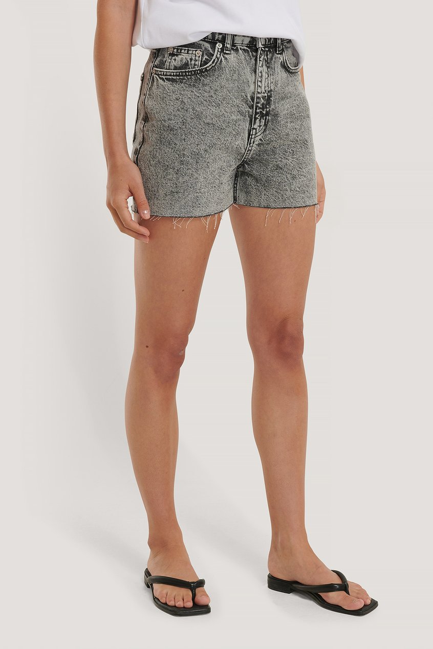 Shorts Shorts mit hoher Taille | Jeans-Shorts Grober Saum - OV66827