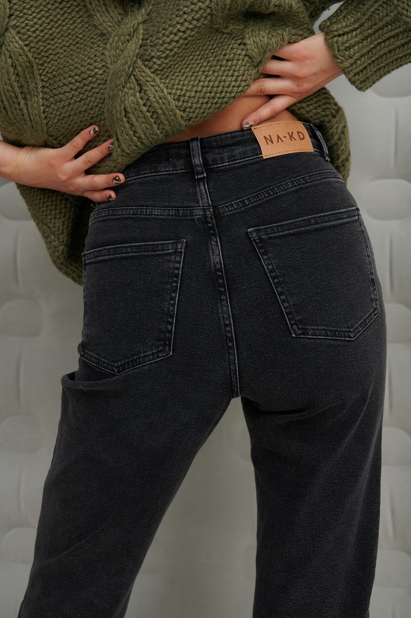 Jeans High Waisted Jeans | Organische Jeans mit hoher Taille und ungenähtem Saum - OH61987