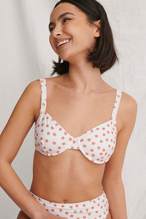 Orange flower Recyceltes Körbchen Bikini-Top