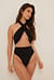 Gathered Halterneck Cut Out Swimsuit