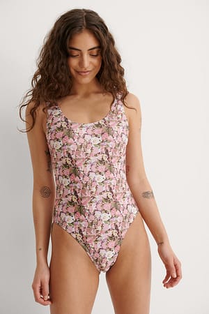Vintage Rose Recycled High Leg Swimsuit