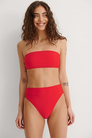 kruipen Quagga breed High Waist Bikini Panty Red | NA-KD