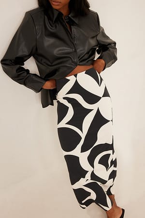 Black/White Print Maxi Skirt