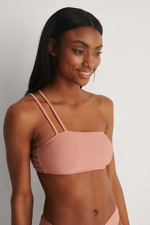 Rose Recycled One Shoulder Bandeau Top