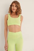 Lime Ribbed Cropped Top