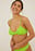 Top bikini con coppe e rouche in materiale riciclato