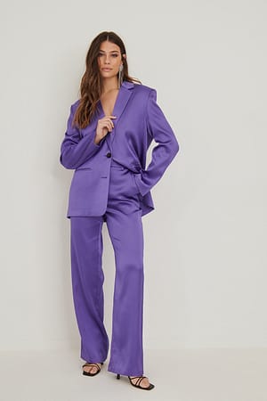 Purple Satin Suit Pants