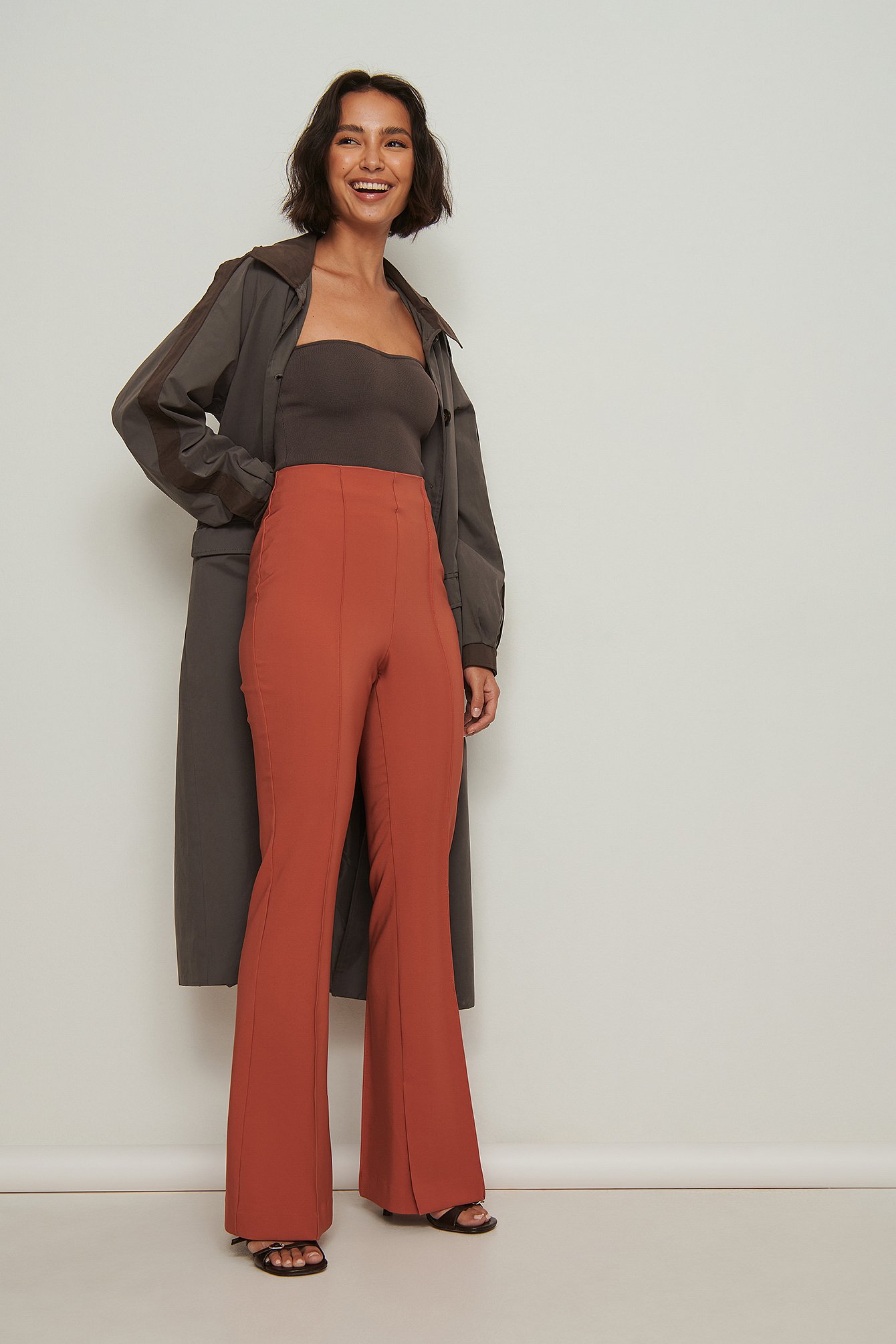 Tokito Recycled Blend Belted Wide Leg Pant In Orange  MYER