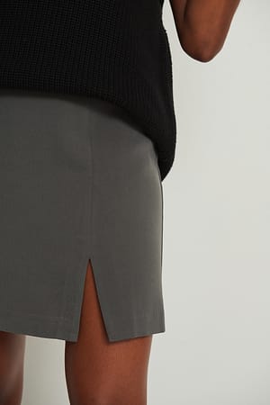 Recycled Slit Mini Skirt Grey | NA-KD