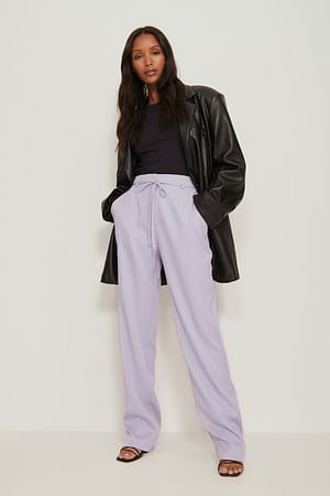 Lilac Recycled Soft Tie Front Suit Pants