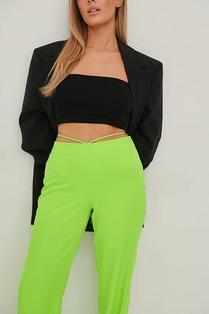 Lime Recycled Tied Waist Pants