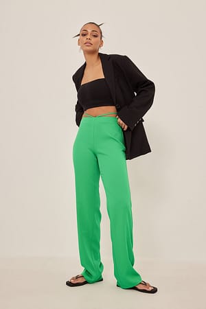 Strong Green Recycled Tied Waist Pants