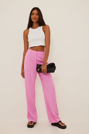 Pink Recycled Wide Leg Trousers