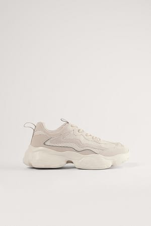 Nude Reflective Detailed Trainers