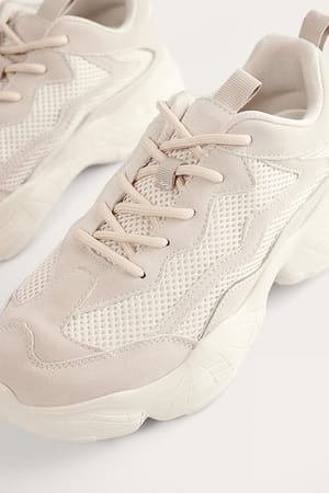 Nude Reflective Detailed Trainers