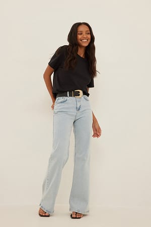 Light Blue Relaxed bootcut fit jeans