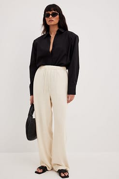 Relaxed Linen Blend Trousers Outfit