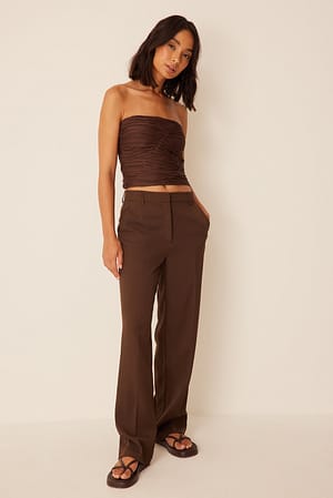 Brown Relaxed Suit Trousers