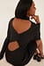 Ribgebreide mini-jurk met detail op de rug