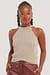 Ribbed Knitted Cropped Singlet
