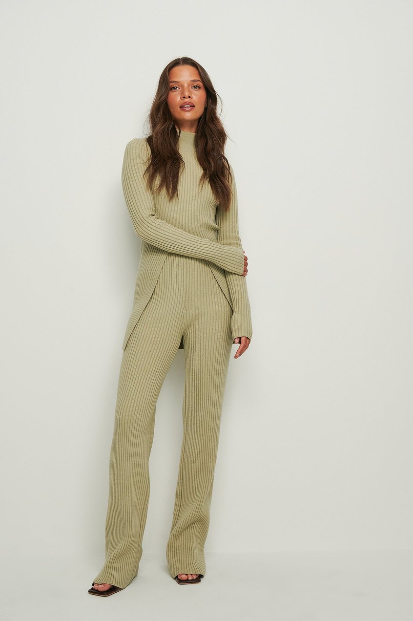 Pantalons Loungewear | Pantalon en maille côtelée recyclé - MQ58840