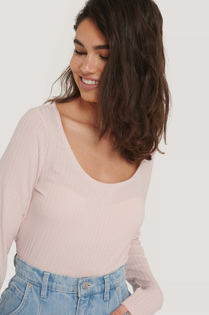 Oberteile Tops | Ribbed Long Sleeve Cropped Top - VC38277