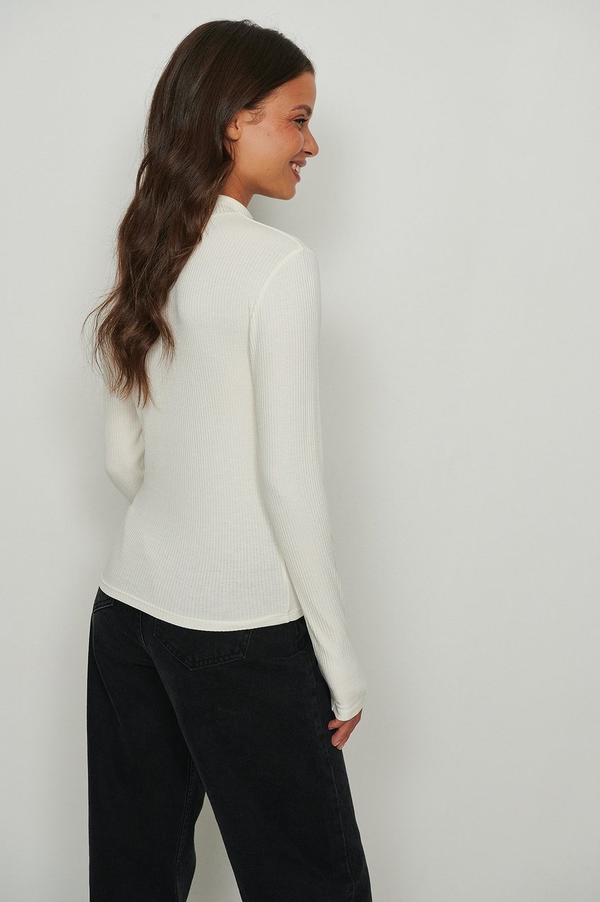 Pullover Oberteile | Gerippter Pullover mit langen Ärmeln und Rollkragen - EX60021